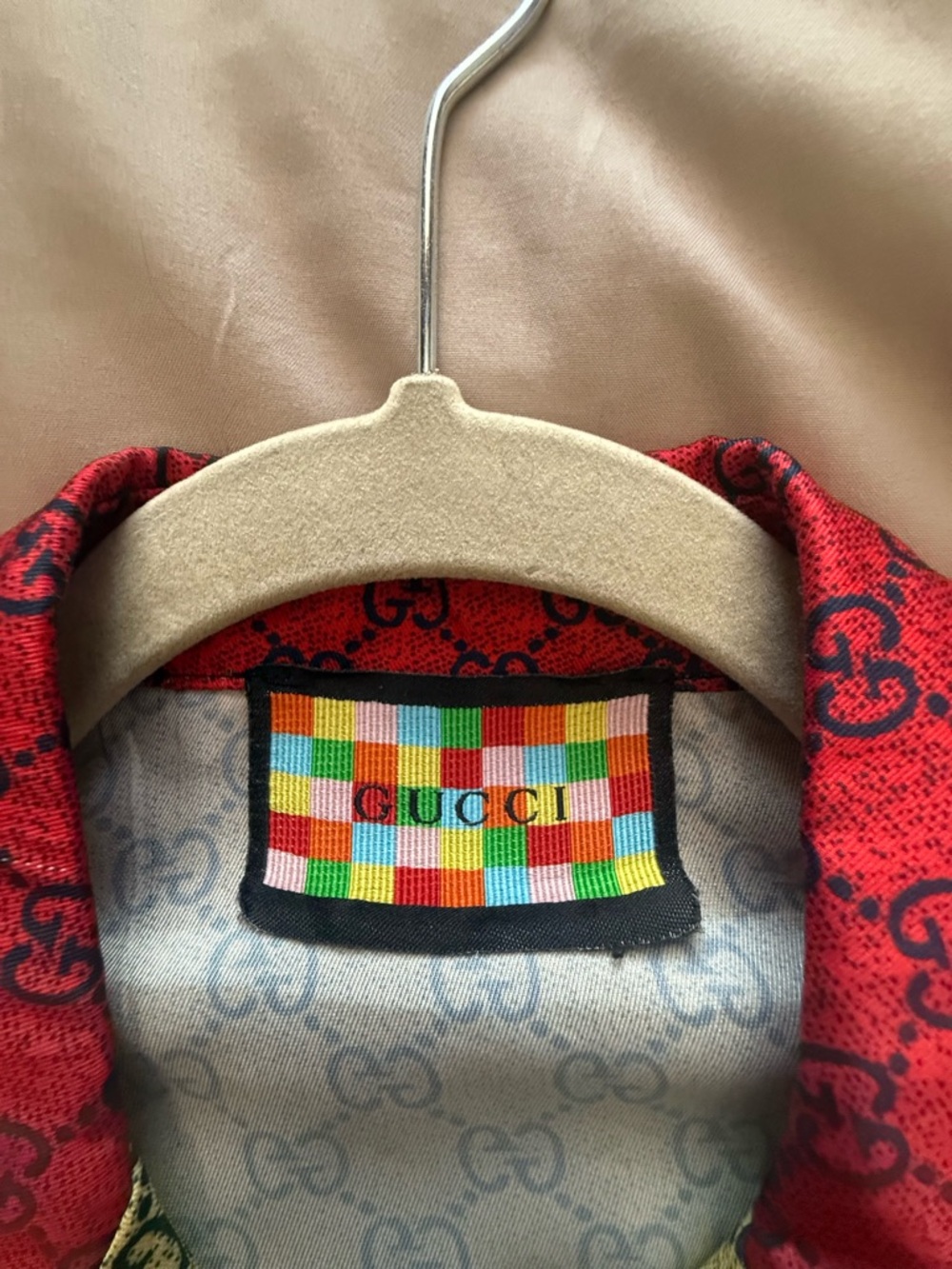 Gucci Multicolor Rainbow Stripe Short Sleeve Button-Down Shirt - Picture 3 of 3